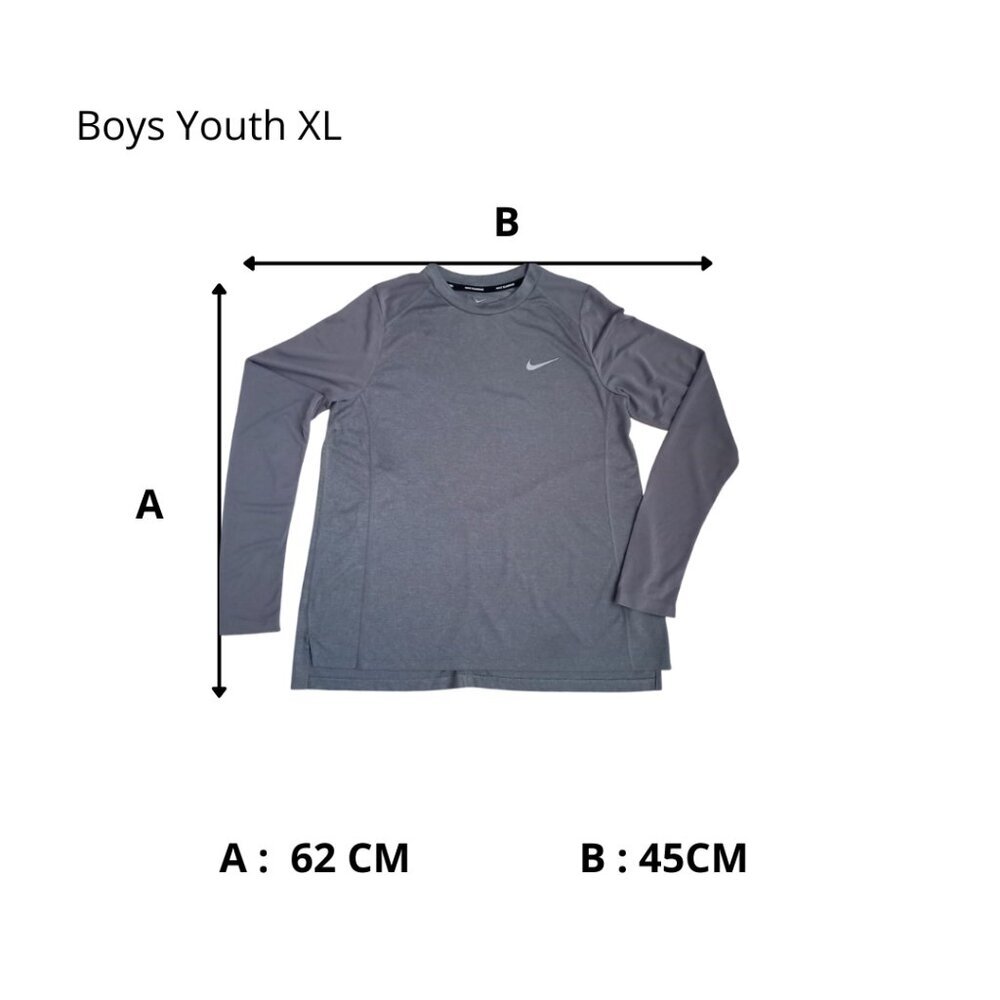 Nike Boys Gray Dri-Fit Long Sleeve Athletic Top – Youth XL - Picture 7 of 7